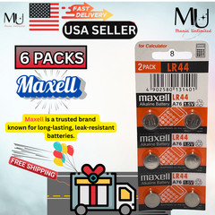 6 PCS LR44 Maxell Fresh Stock A76 L1154 AG13 357 New Alkaline Battery 2030+