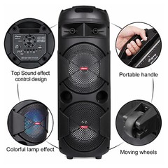 6000W Bluetooth Speaker Portable Sub Woofer Heavy Bass Party Sound System w/Mic