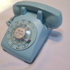 Light Blue Rotary Dial Desk Phone by Bell Systems Western Electric 1971 USA 500