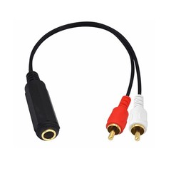 0.25M/0.8FT 6.35mm Female to 2 RCA Stereo Audio Y Splitter Cable,6.35mm 1/4 i…