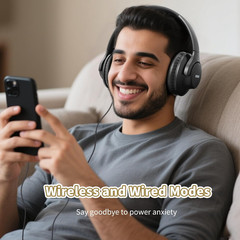 KVIDIO Bluetooth Headphones over Ear, 65 Hours Playtime Wireless Headphones with