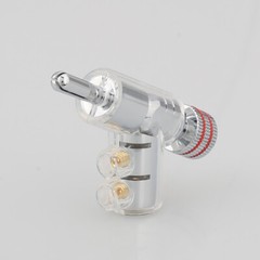 8pcs Rhodium Plated Locking Speaker Banana Plug Welding Free Audio Connector