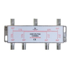 6-Way Coaxial Cable Splitter 5-2300 MHz for RG6 RG59 TV Antenna Multi-Pack LOT