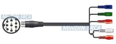 Mini DIN 8-pin To 5 RCA Component Video Audio Input/Output Adapter Cable