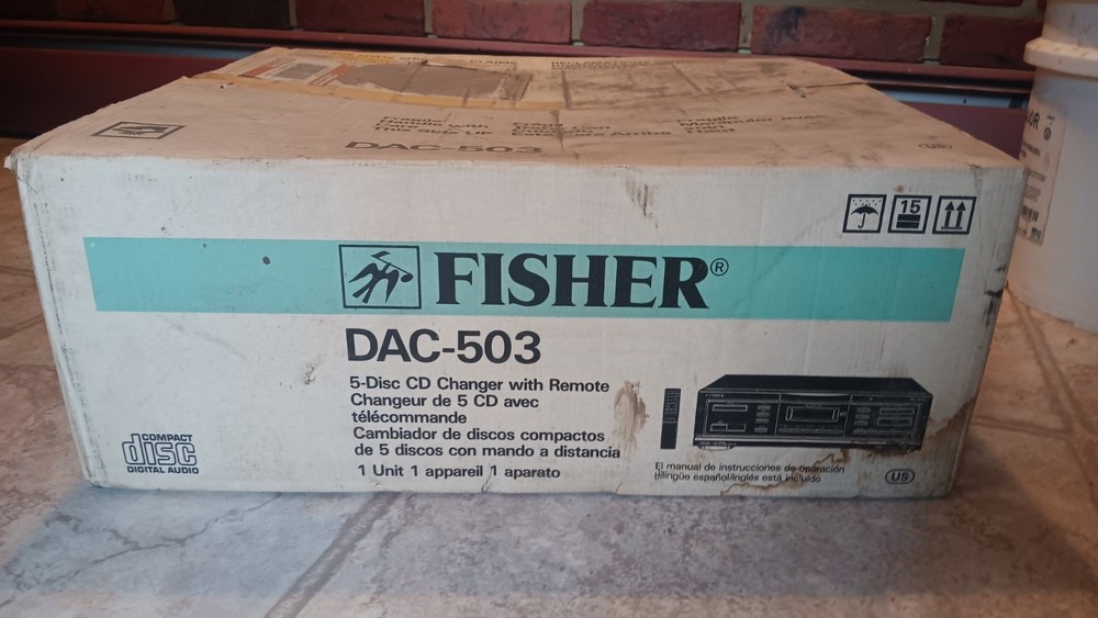 Fisher DAC-503 5-Disc CD Changer Black Remote Stereo L/R RCA 1993