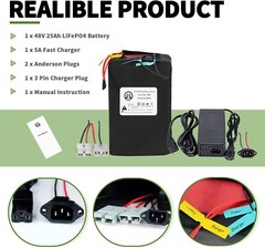 Ebike Battery 48V 25Ah Li-lon Lithium Batteries for 1000W Electric Scooter Motor