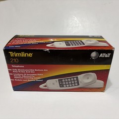 AT&T Trimline 210 Corded Telephone NOS Open Box White Hearing Aid Phone