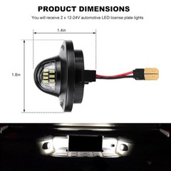 Full LED License Plate Light Kit 6500K Car Tag Light Assembly 2PCS LED Lamp