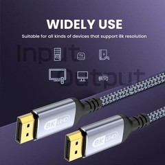 DisplayPort Cable 8K DP 1.4Cable 8K@60Hz 4K@144Hz Braided High Speed Display