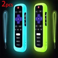 1P Silicone Remote Control Cover For Roku Glow-In-The-Dark TV Remote Holder Case