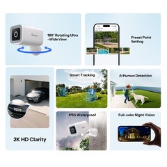 SONOFF Outdoor Wifi Smart Security Cameras 2K HD AI Human Detection Night Vision