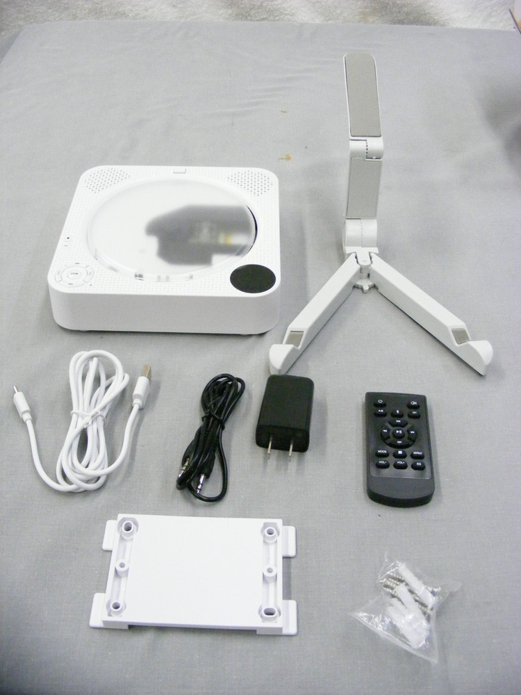Feleman Wall Mountable, Desktop CD Player, Bluetooth, FM Radio, Remote, Kids