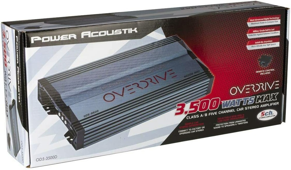 Power Acoustik OD5-3500D 3500 Watt 5-Channel Car Speaker Subwoofer Sub Amplifier