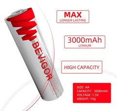 Bevigor Lithium Batteries AA Size AA Battery 24Pack 3000mAh Double A Battery 1.5