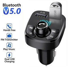 Bluetooth 5.0 Car Wireless FM Transmitter Adapter 2USB PD Charger AUX Hands-Free
