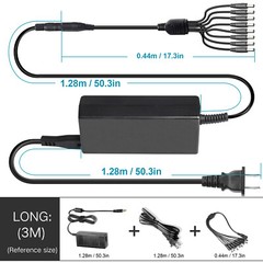 DC 12V 5A Power Supply Adapter +8 Split Power Cable for CCTV Security Camera DVR