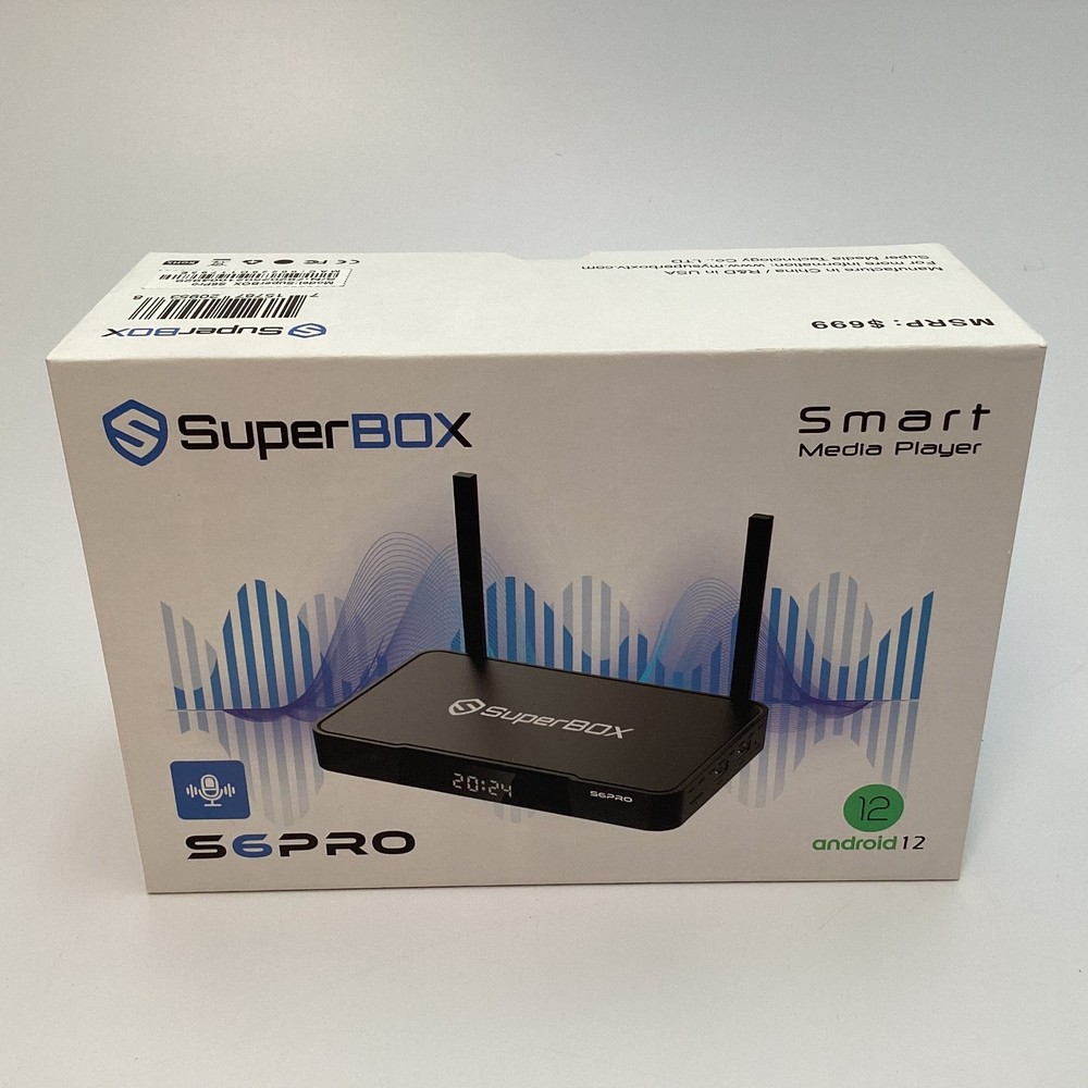 SuperBox S6 Pro Streaming Media Player, Android 12, 4GB RAM, 32gb SD Storage, 6K
