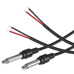 2-Pack 6FT Replacement 6.35mm Male Plug to Bare Wire Open End TS 2 Pole Mono …