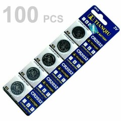 100 PCS CR2032 Lithium Battery 3V Button Cell Batteries-Carded