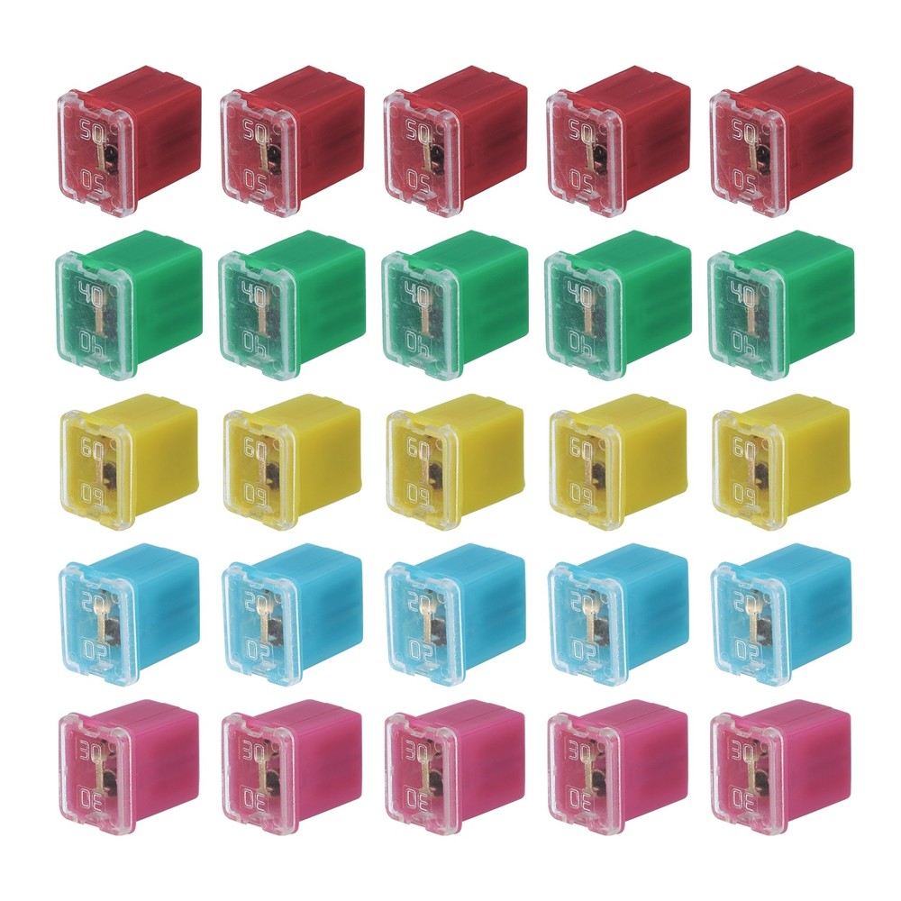 25Pcs 48V 20/30/40/50/60A Automotive Cartridge Fuse J Case Box for Car Truck