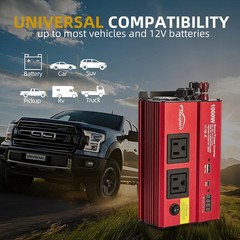 1000W Inverter for 6-in-1 Car Power Inverters,12v DC to 110v AC Converter
