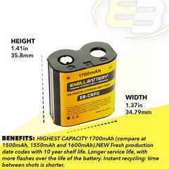 20x 6V 1700mAh CRP2 Photo Battery Compatible With CR-P2S DL223A DLCRP2 EL223AP