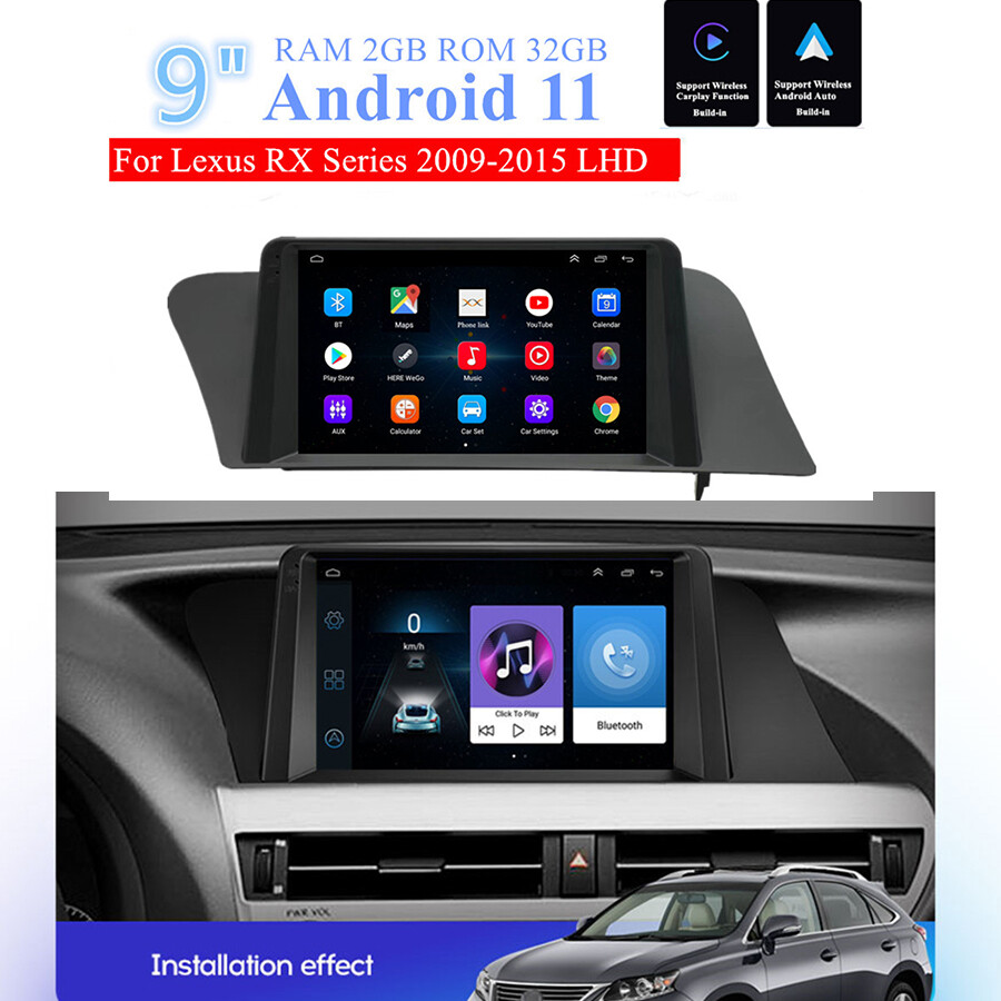 9″ Android Stereo Radio GPS Head Unit For Lexus RX Series 09-15 Built-in Carplay