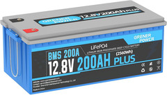 12V 200Ah plus Lifepo4 Battery, 200A BMS, Max. 2560W Power Output, 4000-15000 De