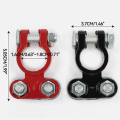2PCS Negative & Positive Car Battery Cable Terminals Top Post Connectors Clamp