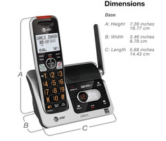 AT&T BL102-4 DECT 6.0 4-Handset Cordless Phone for 4 Handset, Silver/Black