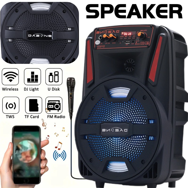 1000W Portable Wireless bluetooth Speaker Super Bass Stereo Radio FM TF AUX USB