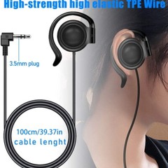 Ear Hook Listen Only Earpiece 3.5mm Jack Single Side Headset Headphone Earphone