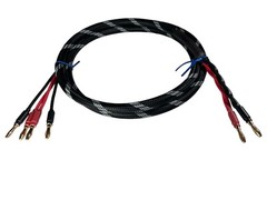 Canare 4S11 HI-FI Bi-Wire Speaker Cable Single Flex Braided 2 to 4 Banana, 6 Ft.