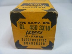 Aerovox Dry Electrolytic Capacitor Type GL 10-10-10 450 DCWV