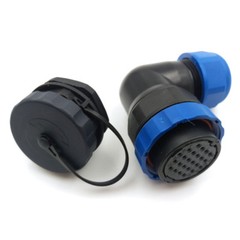 SD28 IP68 24pin Flange Elbow Waterproof Aviation Cable Connector Plug Socket