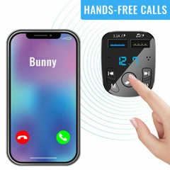 Bluetooth 5.0 Car Wireless FM Transmitter Adapter 2USB PD Charger AUX Hands-Free