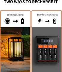 8Pack NiMH AA Rechargeable Batteries 1.2V 800mAh for Solar & Household Use