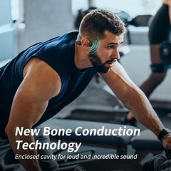 Lightweight Bone Conduction Headphones with Mic – 10 Hours Playtime & Waterproof