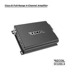 Recoil A DI1200-4 Full-Range Class-D 4-Channel Car Audio Amplifier, 2400 Watts