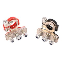 2 Car Battery Terminal Connector Top Post Positive Negative Heavy Duty Universal