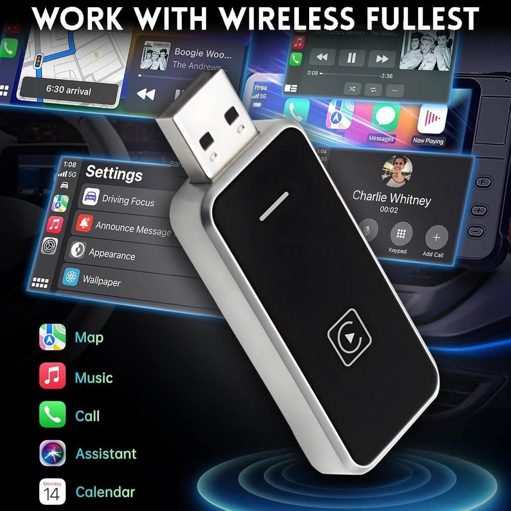 USB Wireless CarPlay Adapter For iPhone Apple Wireless Carplay Dongle Plug Play
