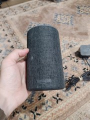 Amazon Echo (2nd Generation) Smart Speaker with Alexa Dark Gray Black Fabric