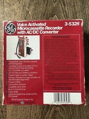 Vintage GE Voice Activated Microcassette Recorder 3-5328A & Box & Manuals READ