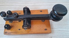 Vintage Morse Telegraph Key FEP Educational Wooden Russian Soviet USSR 1954