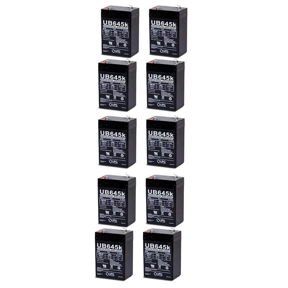 UB645 6V 4.5AH SLA BATTERY 6 VOLT – PACK OF 10 BATTERIES
