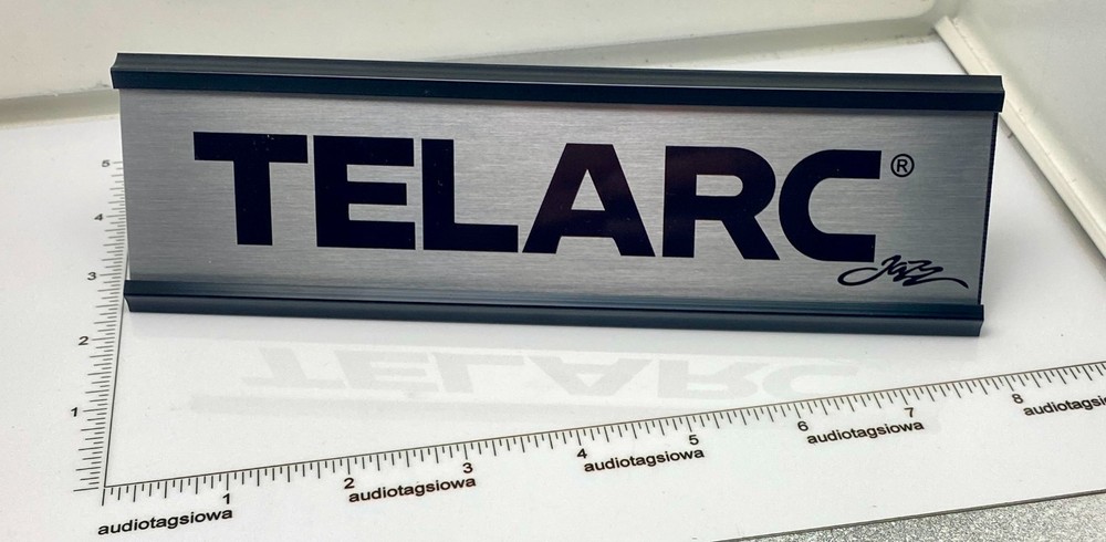 TELARC Jazz Desk Sign – Custom Made Silver Aluminum Reversible