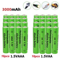Lots 32PCS AA /AAA Recargables Alcalinas Baterias 1.5V 3000mAh Alkaline Battery