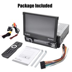 7″ Single 1 DIN Car Stereo Flip Out Touch Screen Radio Carplay MP5 USB +Camera