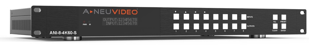 ANI-8-4K60-S 8×8 UHD 4K/60Hz HDMI Matrix Switcher with Scaler/Audio Extractor