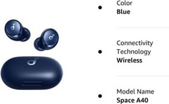 Soundcore Space A40 Bluetooth Earbuds Headphones Active Noise Cancelling |Refurb